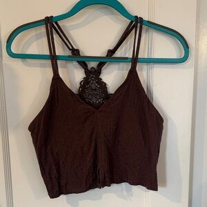 Aerie Muted Purple / Almost Brown -  Strappy Crop Top